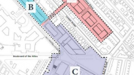 Map of the “OPR-E subdistrict” proposed for Oakland Crossings development