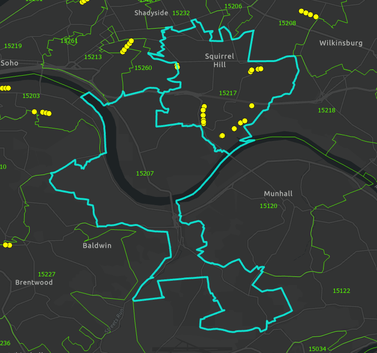 speed humps in District 5 by ZIP code