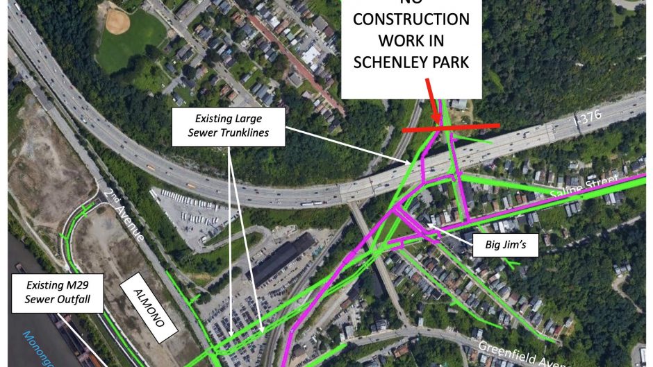 Map showing work area of PWSA stormwater project